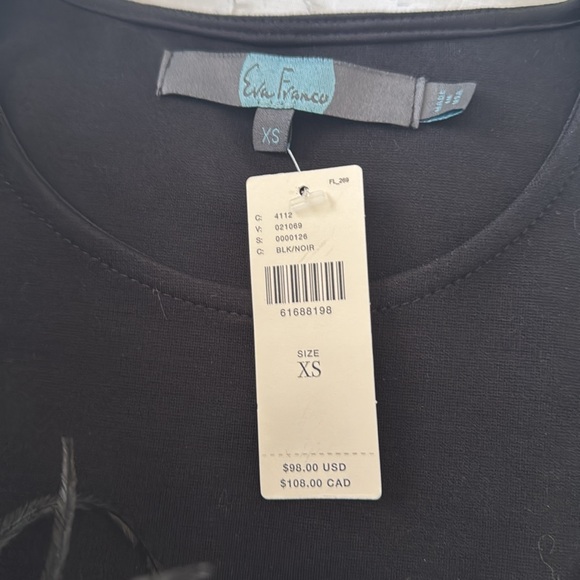 Anthropologie x Eva Franco Romana Feathered Top Black size XS NWT - Picture 3 of 4